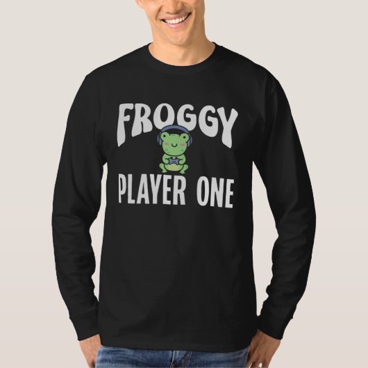 Frog Toad Froggy Player One Gamer T-shirt (Voorkant)
