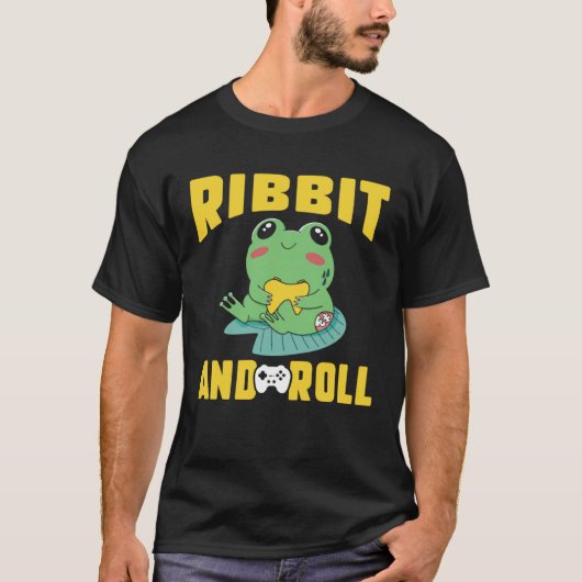 Frog Toad  Ribbit and Roll Gamer T-shirt (Voorkant)