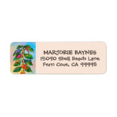 Frog Tree of Life Waterverf Retouradres Etiket (Voorkant)