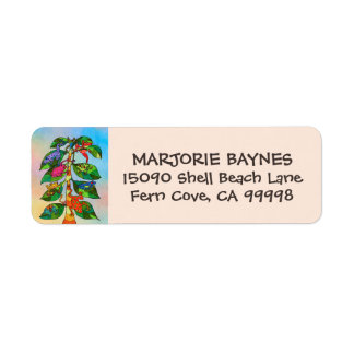 Frog Tree of Life Waterverf Retouradres Etiket