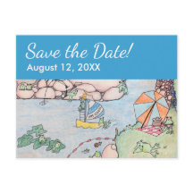 Frog Treehouse Save the Date Briefkaart, Aangepast