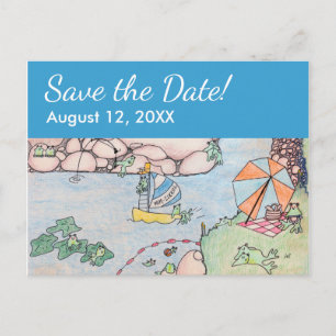 Frog Treehouse Save the Date Briefkaart, Custom rv Aankondigingskaart