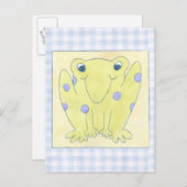 Frog Trio on Gingham Cloth Briefkaart (Voorkant / Achterkant)