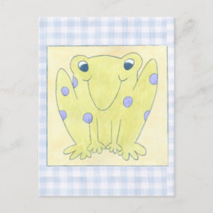 Frog Trio on Gingham Cloth Briefkaart