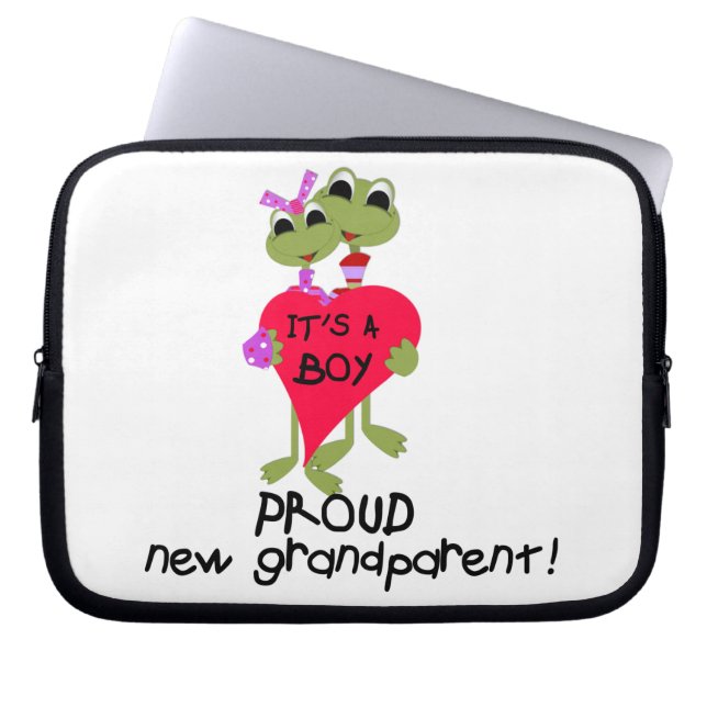 Frog Trots Grootouder van Jongen Geschenken Laptop Sleeve (Voorkant)