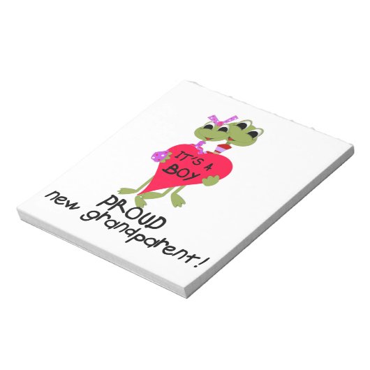 Frog Trots Grootouder van Jongen Geschenken Notitieblok (Linkerzijde)