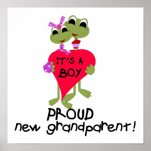 Frog Trots Grootouder van Jongen Geschenken Poster (Voorkant)