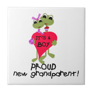Frog Trots Grootouder van Jongen Geschenken Tegeltje