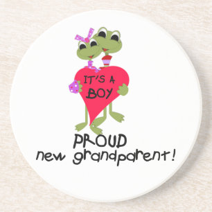 Frog Trots Grootouder van Jongen Geschenken Zandsteen Onderzetter