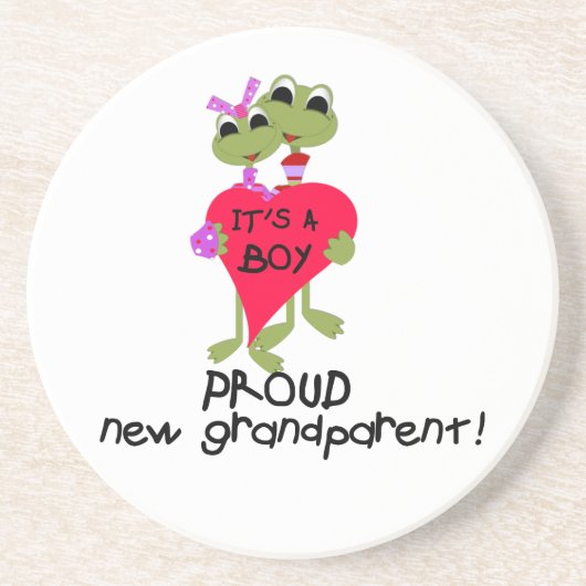 Frog Trots Grootouder van Jongen Geschenken Zandsteen Onderzetter (Voorkant)