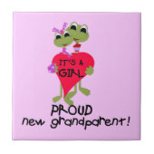 Frog Trots Grootouder van Meisje Gifts Tegeltje (Voorkant)