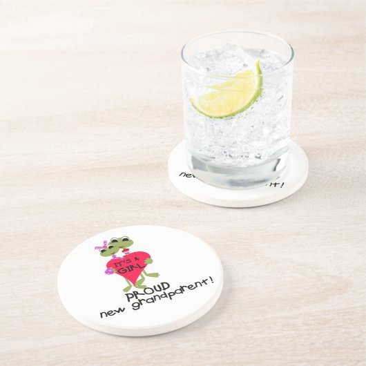 Frog Trots Grootouder van Meisje Gifts Zandsteen Onderzetter (Zijkant)