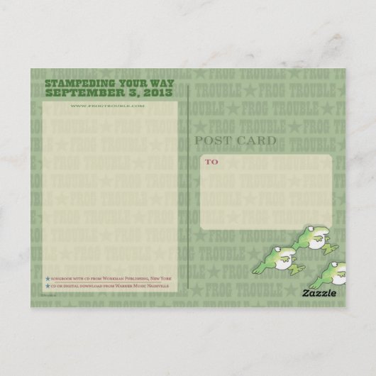 FROG TROUBLE DOOR Sandra Boynton briefkaart (Achterkant)