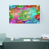 Frog Turtle Gepersonaliseerde karakter verjaardag Spandoek (Beurs)