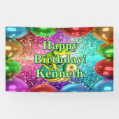 Frog Turtle Gepersonaliseerde karakter verjaardag Spandoek (Horizontaal)