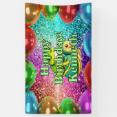 Frog Turtle Gepersonaliseerde karakter verjaardag Spandoek (Verticaal)