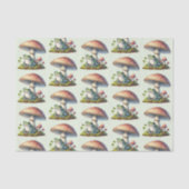 Frog Under a Mushroom Cute Nature Pattern Tissuepapier (Voorkant)