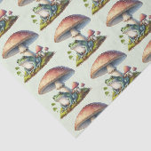 Frog Under a Mushroom Cute Nature Pattern Tissuepapier (Detail)