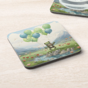 Frog Valley ballon en bloemen Bier Onderzetter