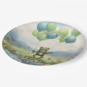 Frog Valley ballon en bloemen Papieren Bordje (Gekanteld)