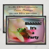 Frog verbergt Surprise party-uitnodiging Kaart (Voorkant / Achterkant)