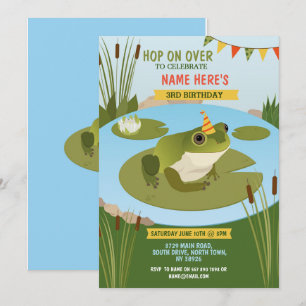 Frog verjaardagsfeestje hop op naar het feest! kaart