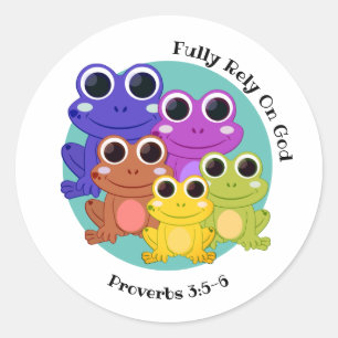 FROG vertrouwen volledig op God Christelijk Ronde Sticker