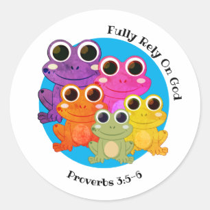 FROG vertrouwen volledig op God Christelijk Ronde Sticker