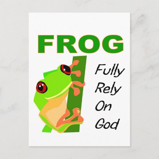 FROG, volledig vertrouwen op God Briefkaart (Voorkant)
