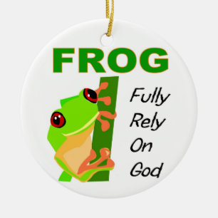 FROG, volledig vertrouwen op God Keramisch Ornament