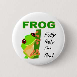 FROG, volledig vertrouwen op God Ronde Button 5,7 Cm