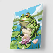 Frog Wall Clock Vierkante Klok (Hoek)