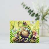 Frog Waterverf Art kan worden aangepast Briefkaart (Staand voorkant)