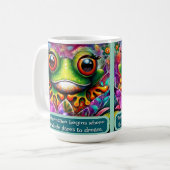 Frog Whimsical Abstract Art Floral Personalized Koffiemok (Voorkant links)