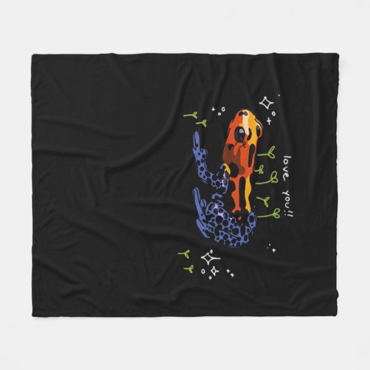 Frog Who Loves You Simple Classic Style Fleece Deken (Voorkant (Horizontaal))