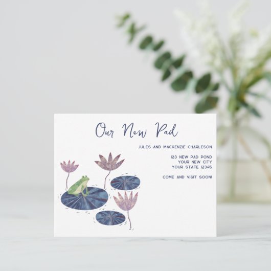 Frog Wijziging van adres Aankondiging Briefkaart (Staand voorkant)