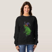 Frog Witch Lazy Halloween Costume Funny Wizard Trui (Voorkant volledig)