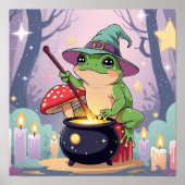 Frog Witch Poster – Kawaii Potion Frog Wall Art (Voorkant)