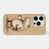 Frog with Coffee – Whimsical Vintage Animal iPhone Hoesje (Achterkant horizontaal)