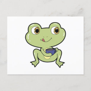 Frog with Cup Briefkaart