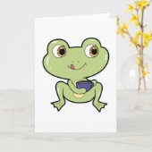Frog with Cup Kaart (Gele Bloem)