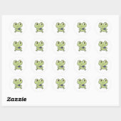 Frog with Cup Ronde Sticker (Vel)