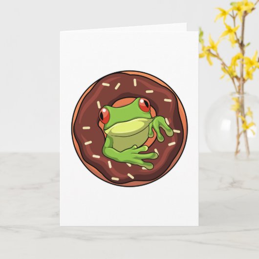Frog with Donut Kaart (Gele Bloem)