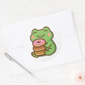 Frog With Donuts – Cute Animal Sticker (Envelop)