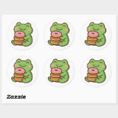 Frog With Donuts – Cute Animal Sticker (Vel)
