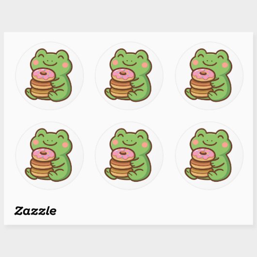 Frog With Donuts – Cute Animal Sticker (Vel)