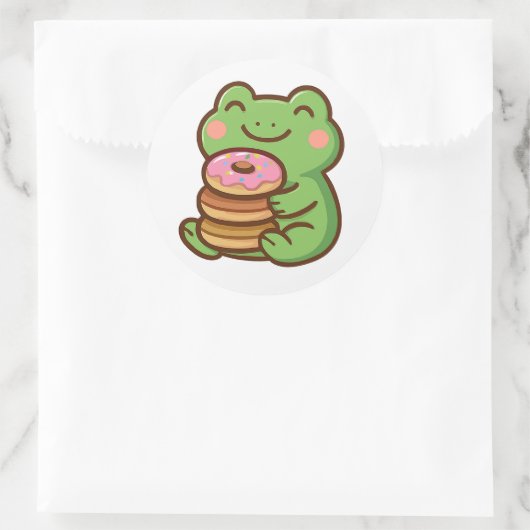 Frog With Donuts – Cute Animal Sticker (Tas)