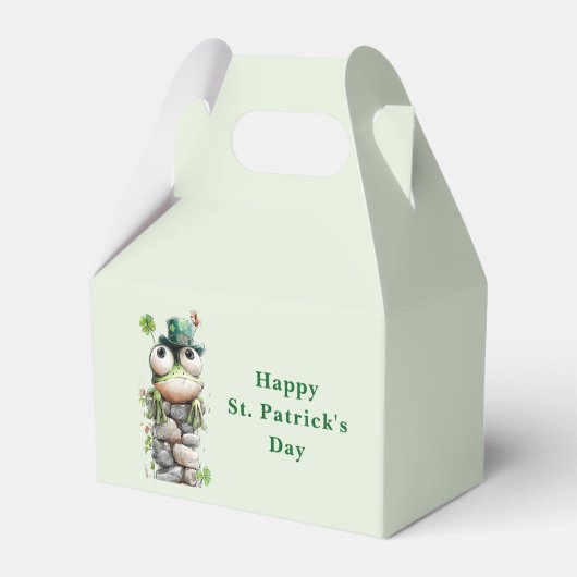 Frog with Green Hat and Shamrock Cute Bedankdoosjes (Voorkant Zijde)
