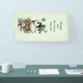 Frog with Green Hat and Shamrock Cute Birthday Spandoek (Beurs)