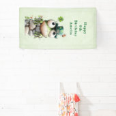 Frog with Green Hat and Shamrock Cute Birthday Spandoek (Insitu)